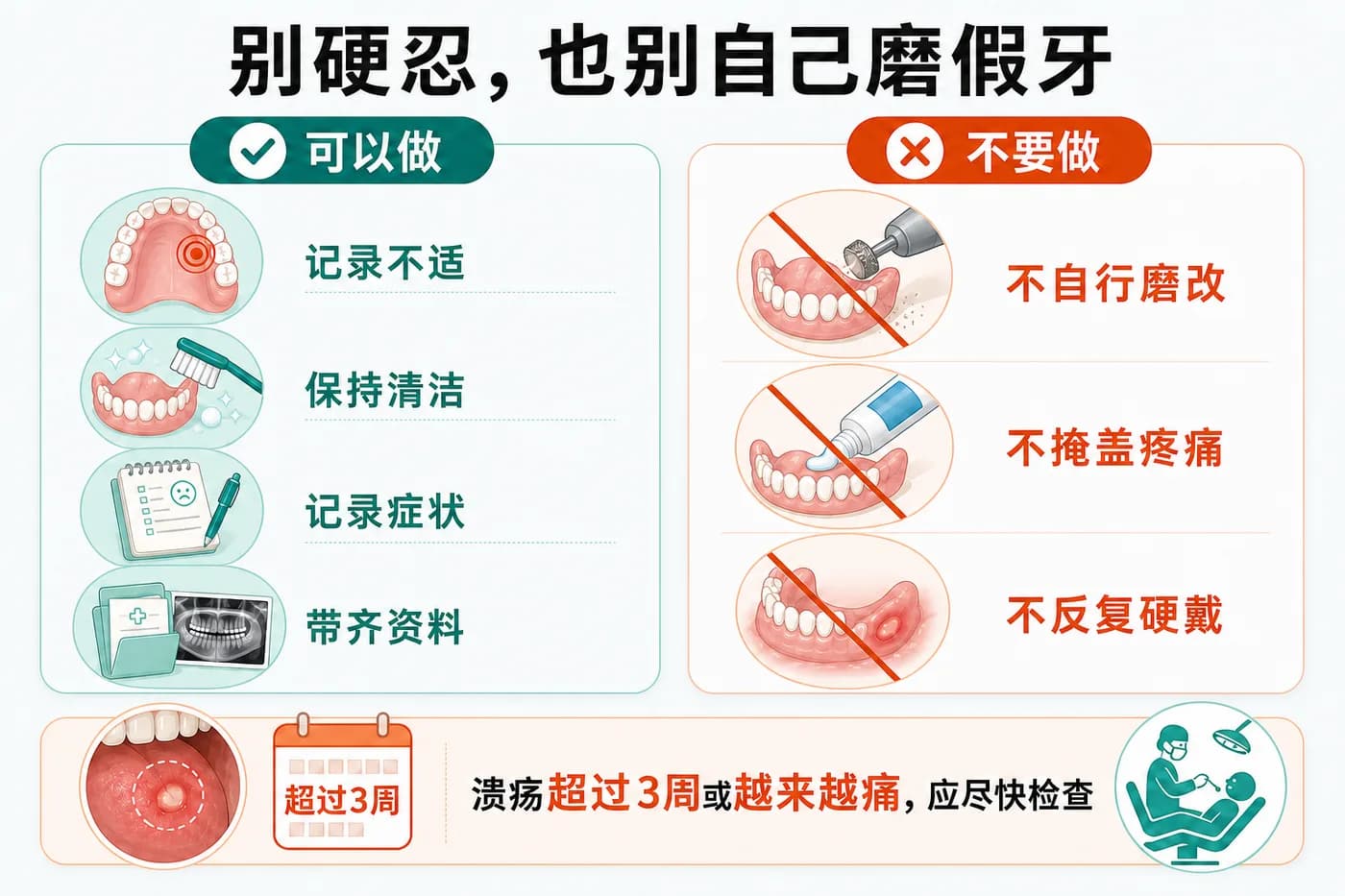 不硬忍也不自行磨假牙