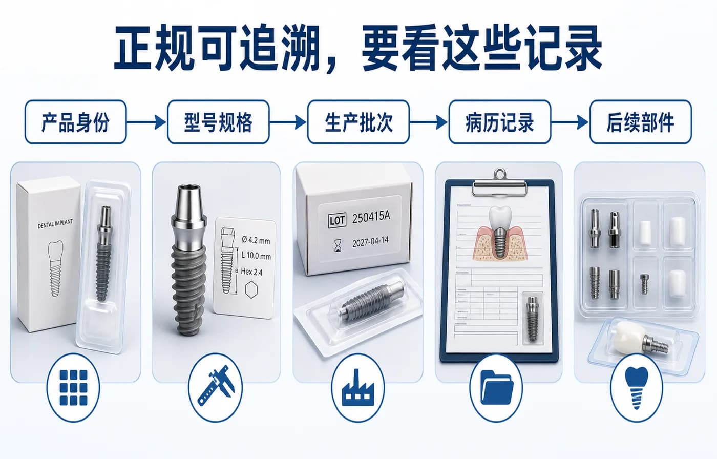 正规种植体系统应具备产品身份、型号批次和维护记录
